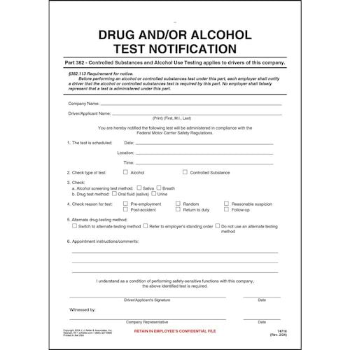 FMCSA Random Drug and Alcohol Testing