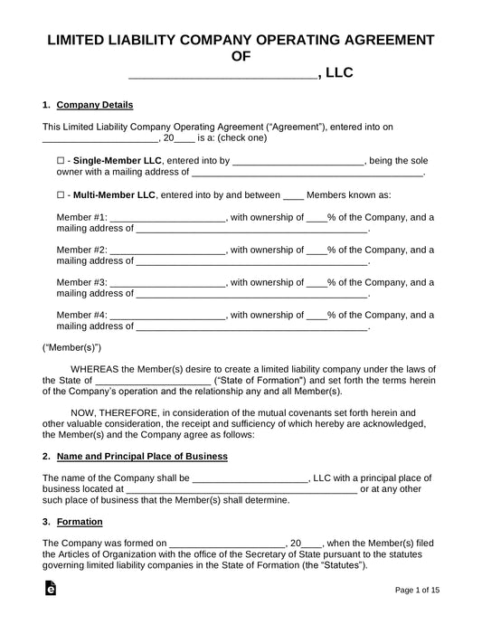 Business Formation (LLC, S-Corps, etc.)
